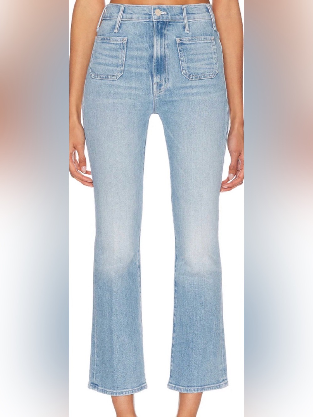 Mother Jeans The Hustler Patch Pocket Ankle Tune in Tune Out 25